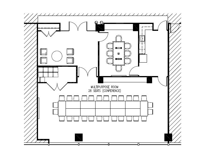 Hines, Chicago, Riverfront Plaza Conference Room Layout